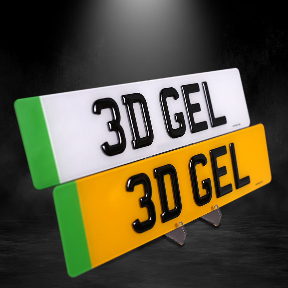 1 x Pair of 3D Gel EV - EV Number Plates