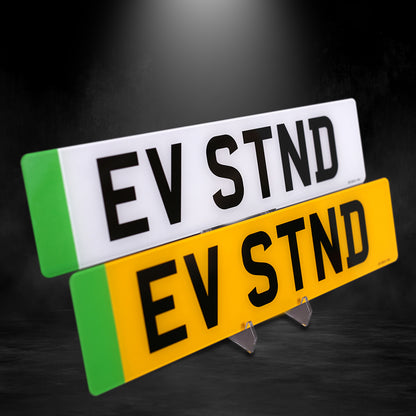 1 x Pair of Std Print EV - EV Number Plates